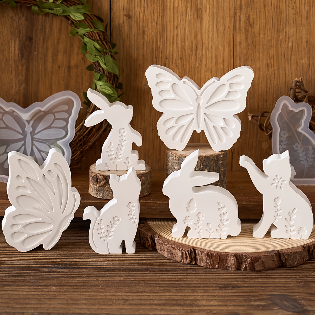 Candle Making Equipment - 6pcs - 3D Rabbit and Kitten