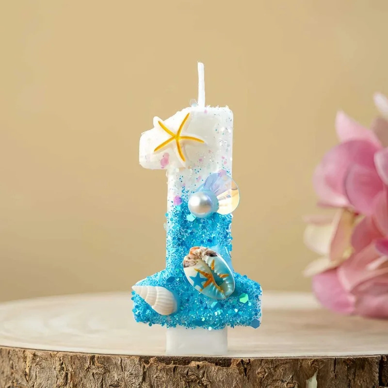 Candle Making Design - Shell-shaped Starfish Digital Birthday Candles, Perfect