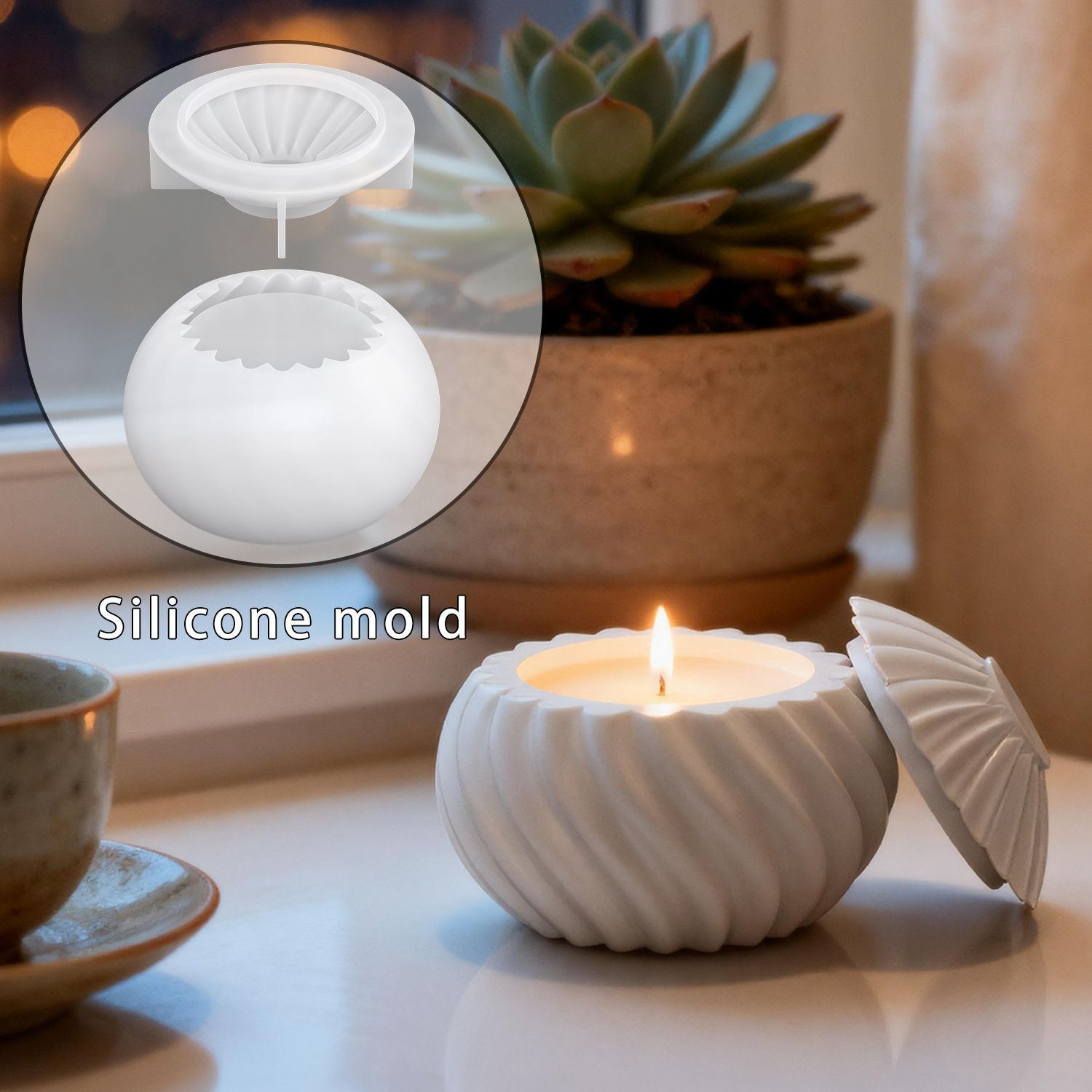 Candle Making Design - DIY Spiral Pearlescent Candle Cup Mold