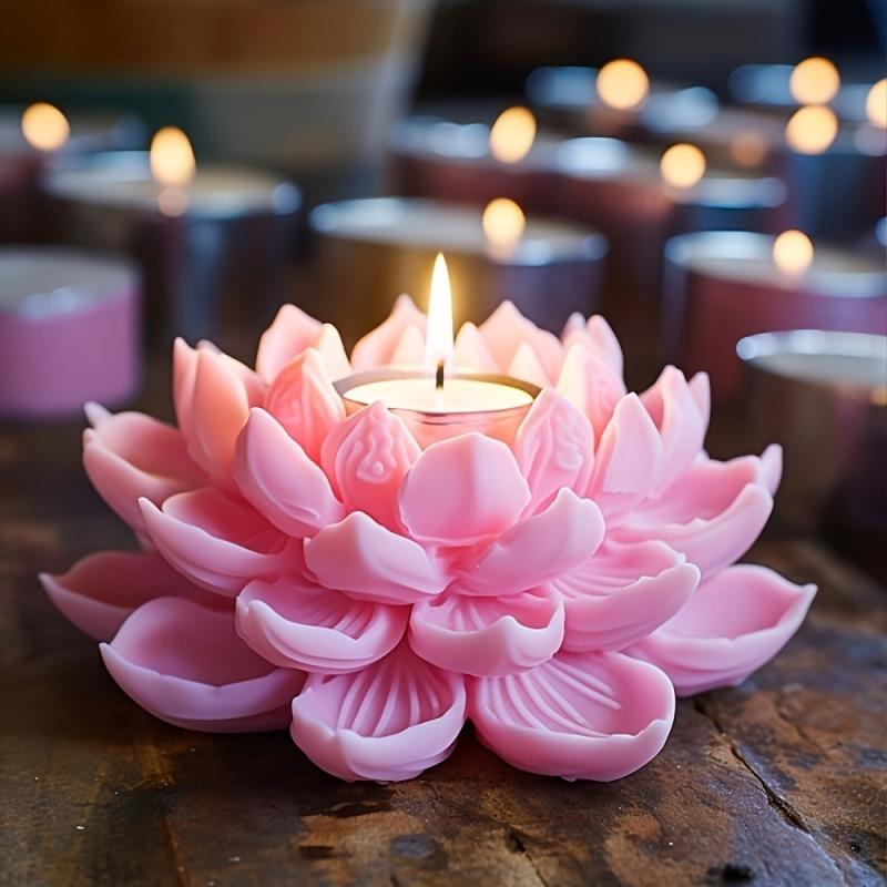 Candle Making Equipment - 1PC Lotus Flower Candle Mold Silicone