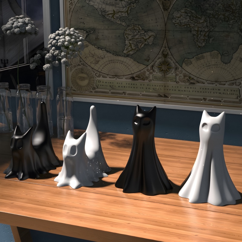 Ghost Cat Halloween Desktop Or - Candle Making Equipment avis et prix