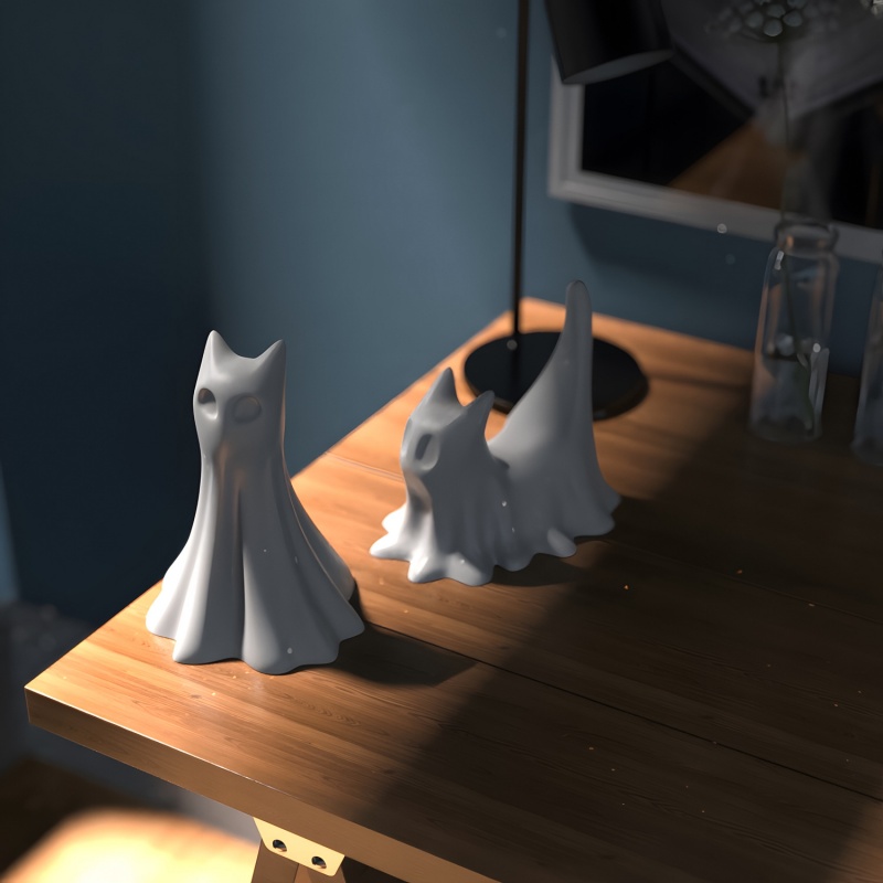 Ghost Cat Halloween Desktop Or - Candle Making Equipment avis et prix