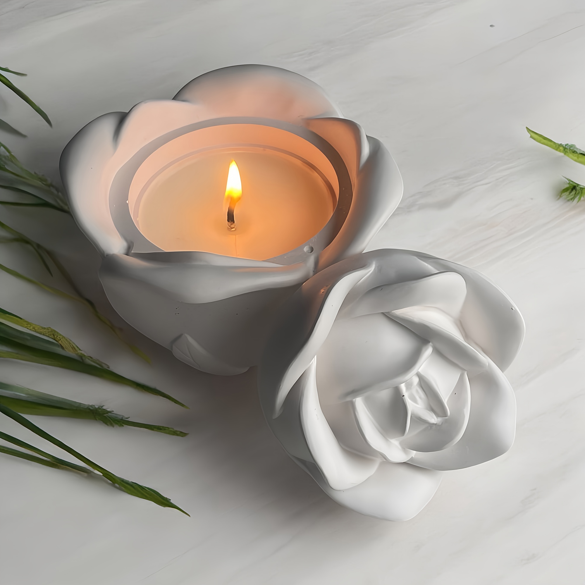 2-Piece Set Rose Shaped Silico - Candle Mold Silicone avis et prix