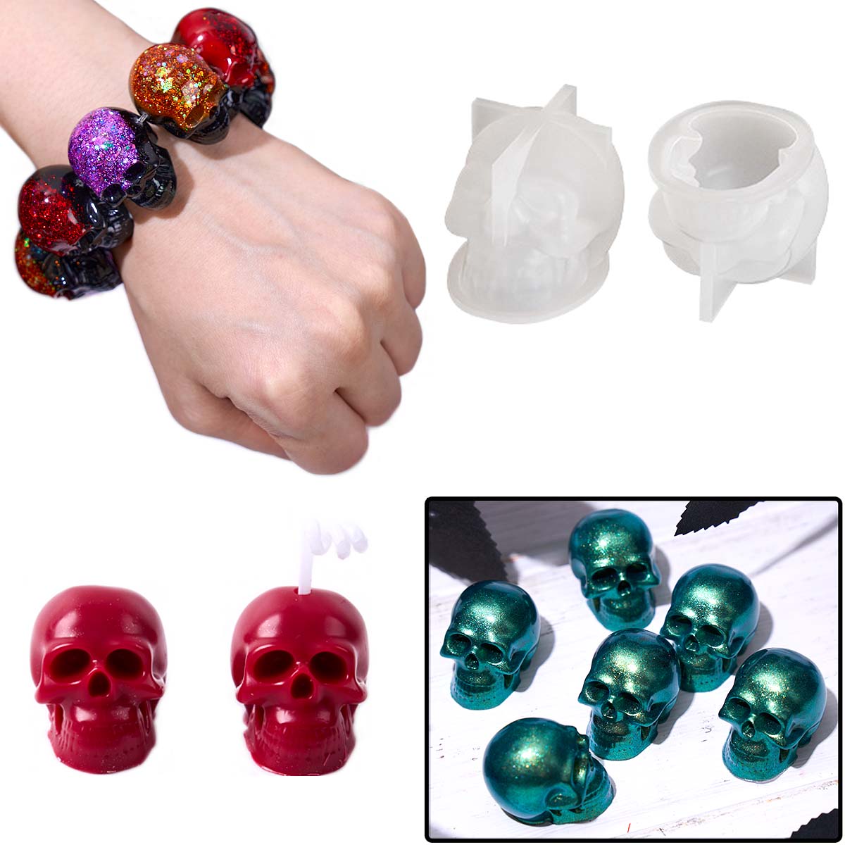 Halloween Ornament Mini Skull  - Candle Mold Silicone avis et prix